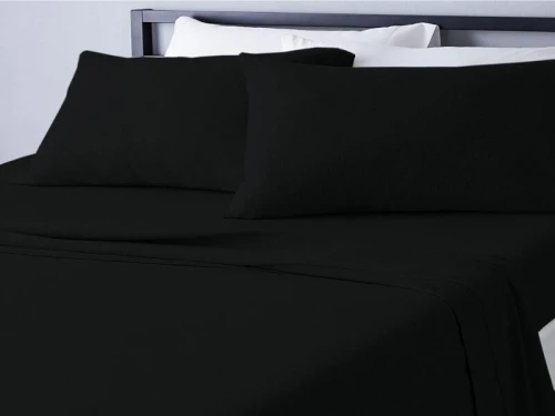 Σετ Σεντόνια Μαύρα 100% Βαμβακερά Reactive One Color Γαρύφαλλο - 100x200