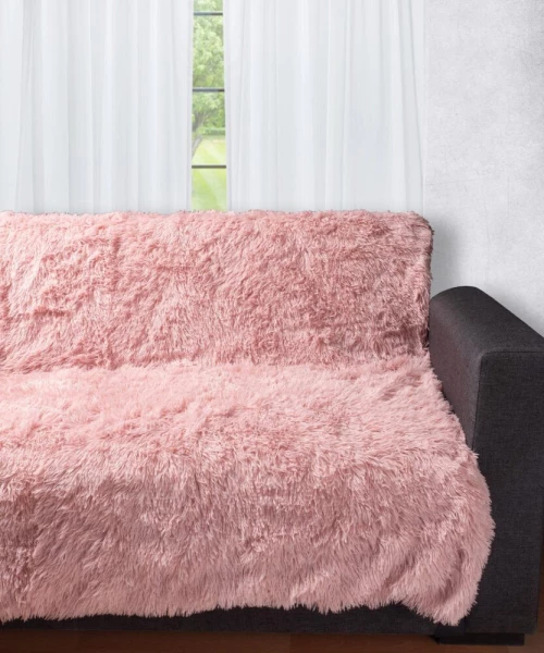 Διακοσμητικό μαλλιαρό ριχτάρι 5336 (145cm x 195cm) ροζ Silk Fashion