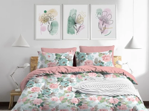 Σετ Σεντόνια Πολύχρωμα Τριανταφυλλάκια 100% Βαμβακερά Γαρύφαλλο - 160x260, 100x200+30