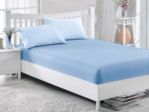 Κατωσέντονο με Λάστιχο Γαλάζιο 100% Βαμβακερό Γαρύφαλλο 100-180x200+30cm - 160x200+32