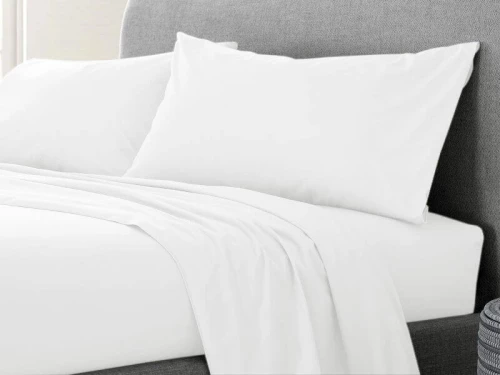 Κατωσέντονο με Λάστιχο Λευκό 100% Βαμβακερό Reactive Γαρύφαλλο 100-180x200+30cm