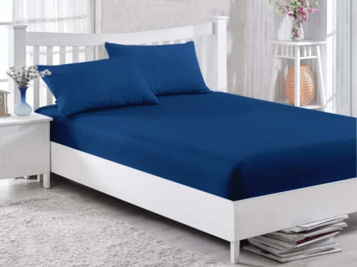 Κατωσέντονο με Λάστιχο Royal Blue 100% Βαμβακερό Γαρύφαλλο 100-180x200+30cm - 160x200+30