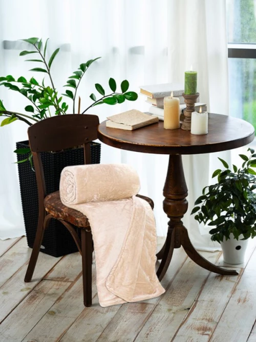 Σετ Παπλωματοθήκη Με Φερμουάρ Fleece Coral Γαρύφαλλο - Μπεζ, 220x240