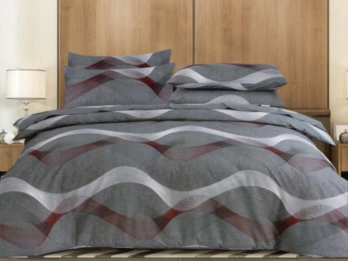 Σετ Σεντόνια Triple Curves 100% Βαμβακερά Reactive One Color Γαρύφαλλο - 200x260, Χωρίς Λάστιχο