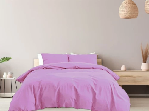 Σετ Παπλωματοθήκη Μονόχρωμη 100% Βαμβακερή Γαρύφαλλο - Ανοιχτό Βιολετί, 220x240
