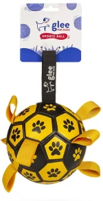 Glee Παιχνίδι Σκύλου Soccer Ball Κίτρινο - Μαύρο Medium 15x15cm
