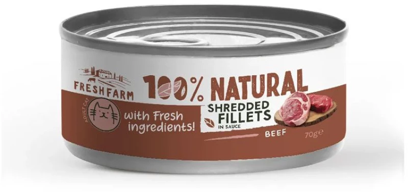 Fresh Farm 100% Natural Υγρή Τροφή Γάτας Beef Fillet 70gr