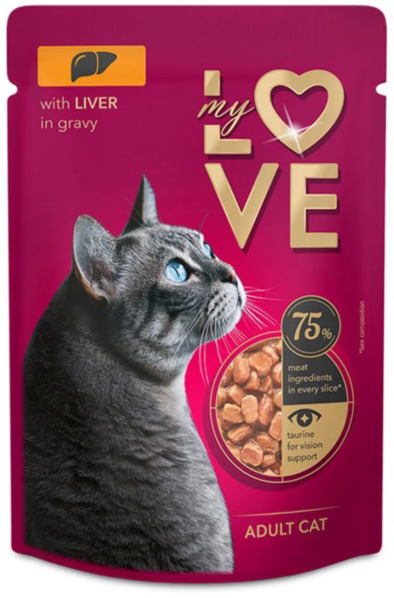 My Love Υγρή Τροφή Γάτας Συκώτι σε Σάλτσα 85gr