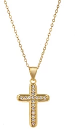 Κολιέ SENZA Gold Plated Ασήμι 925 Σταυρός SSR4388GD