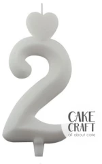 Κεράκι Γενεθλίων SugarCraft Λευκό νούμερο 2