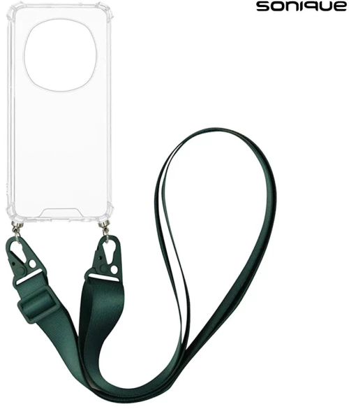 Θήκη Σιλικόνης με Strap Sonique Armor Clear Honor Magic7 Pro 5G Πράσινο Σκούρο