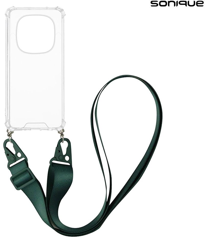 Θήκη Σιλικόνης με Strap Sonique Armor Clear Xiaomi Redmi Note 14 Pro 4G Πράσινο Σκούρο