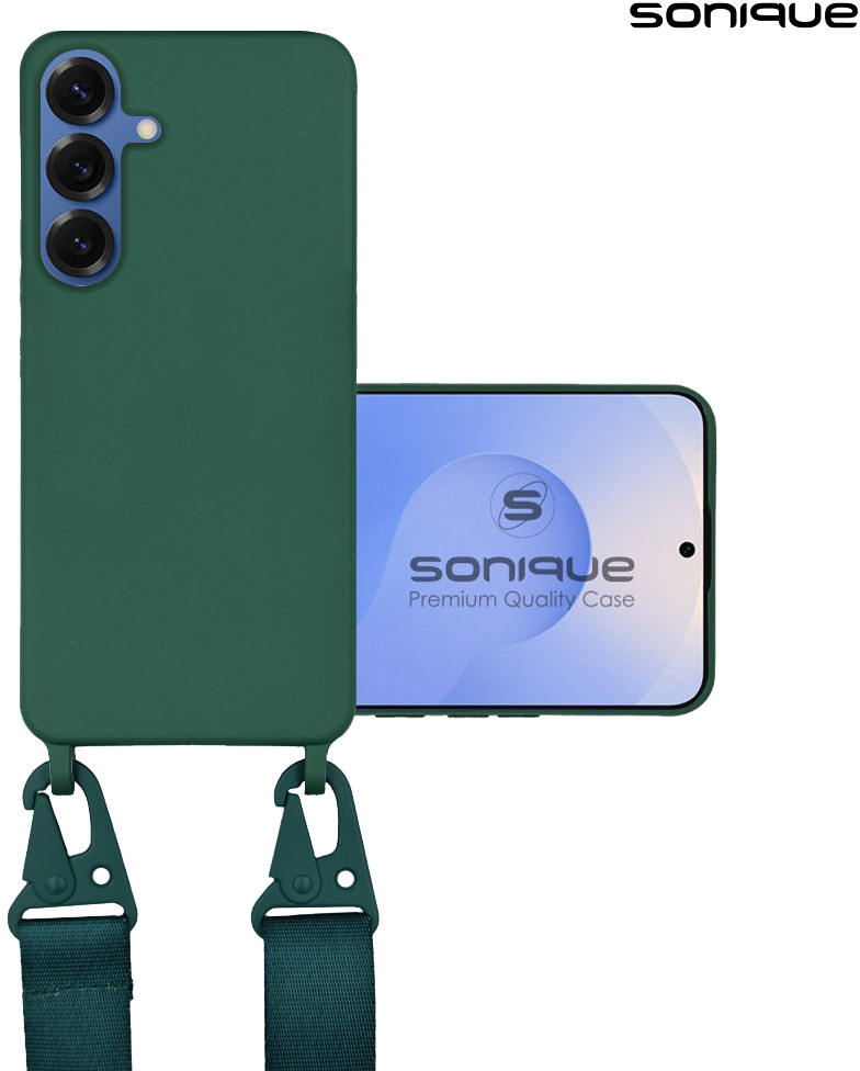 Θήκη Σιλικόνης με Strap CarryHang Sonique Samsung Galaxy S25 Πράσινο Σκούρο