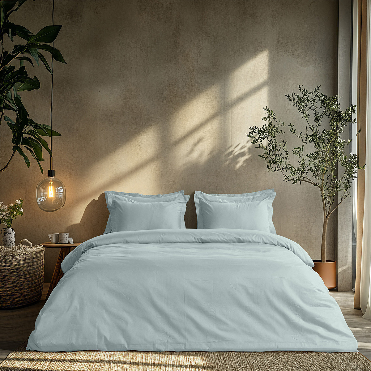 Beauty Home Σετ σεντόνια υπέρδιπλα Art 1700 Harmony 240x270 Γαλάζιο