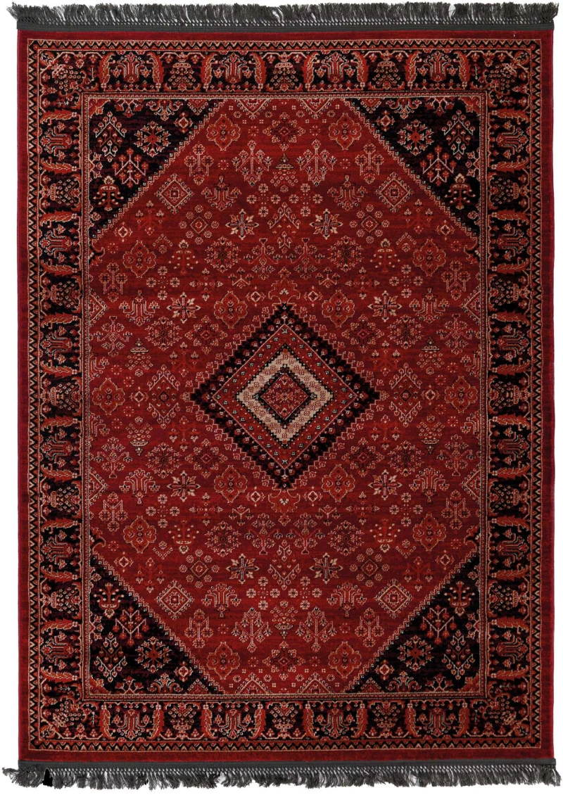 Κλασικό χαλί Afgan 306A D.RED BLACK Royal Carpet - 67 x 500 cm