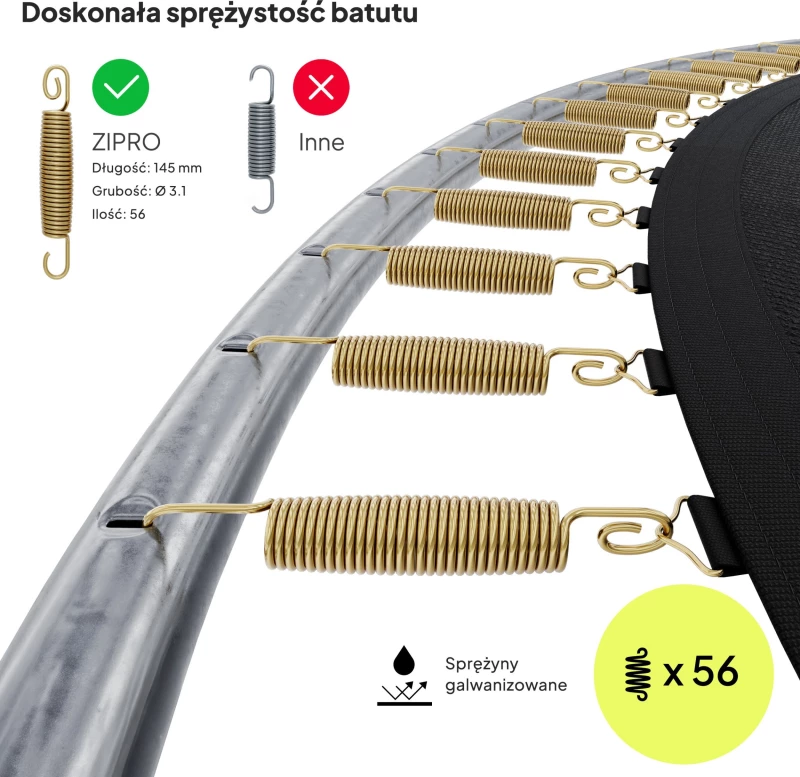Τραμπολίνα κήπου Zipro Jump Pro με εσωτερικό δίχτυ 10FT 312cm
