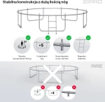 Τραμπολίνα κήπου Zipro Jump Pro με εσωτερικό δίχτυ 12FT 374cm
