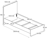 Κρεβάτι Troy Megapap χρώμα καρυδί 120x200εκ. | GP028-0158,2