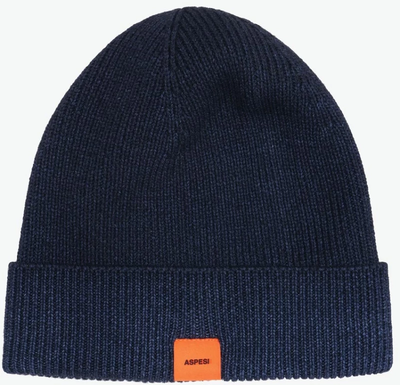 Σκούφος Aspesi Garment Dyed Wool Beanie Hat Blue