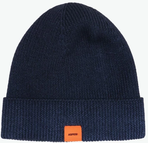 Σκούφος Aspesi Garment Dyed Wool Beanie Hat Blue