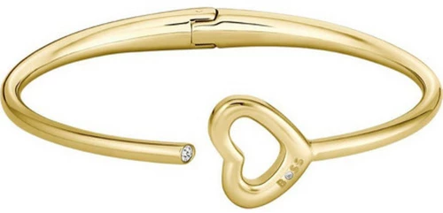 Γυναικείο Βραχιόλι Χειροπέδα BOSS από ανοξείδωτο ατσάλι  σε χρυσό χρώμα με Κρύσταλλα 1580724