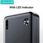 USAMS power bank CD254, 2x θύρες εξόδου, 20000mAh, 10W, μαύρο