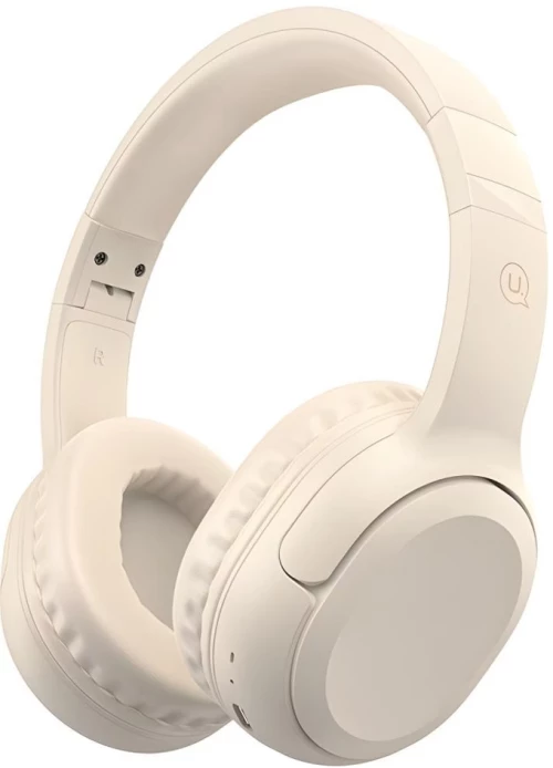 USAMS headphones YG23, ασύρματα & ενσύρματα, Φ40mm, 300mAh, μπεζ