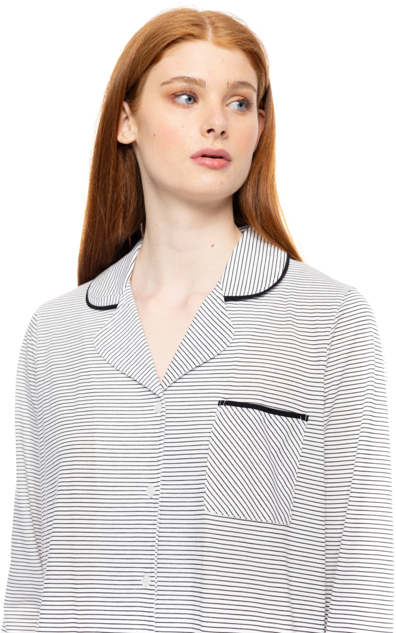 Γυναικεία Πυτζάμα Pink Label - Σεμιζιέ - Cloud Stripes Print - Cotton - Regular Fit