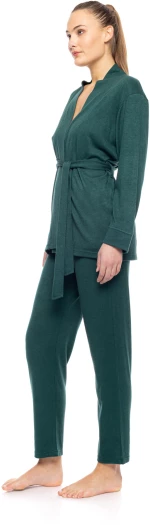 Γυναικείο Σετ ρόμπα & πυτζάμα Pink Label - Dark Green - 3PCS - Viscose - Regular Fit