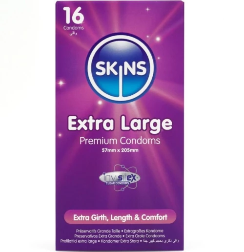 SKINS - EXTRA LARGE PREMIUM CONDOMS PACK 16