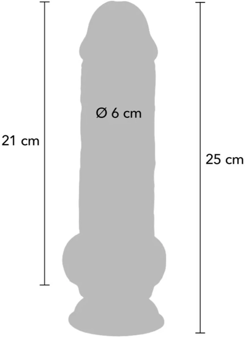 GET REAL - DELUXE REALISTIC PENIS WITH TESTICLES EXTRA THICK 25 CM