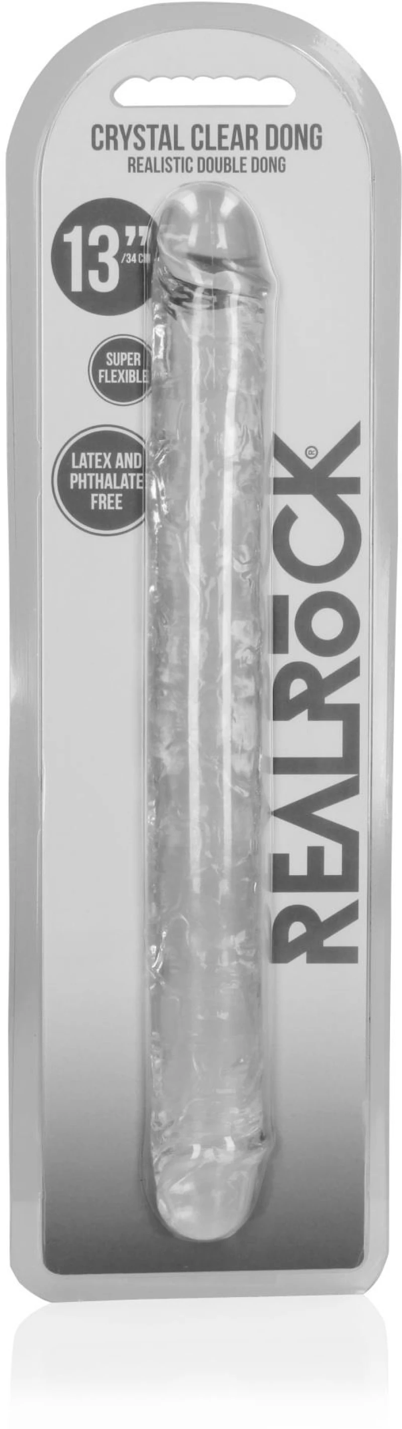 RealRock Crystal Jelly Ρεαλιστικό Dildo με Βεντούζα Διάφανο 34cm
