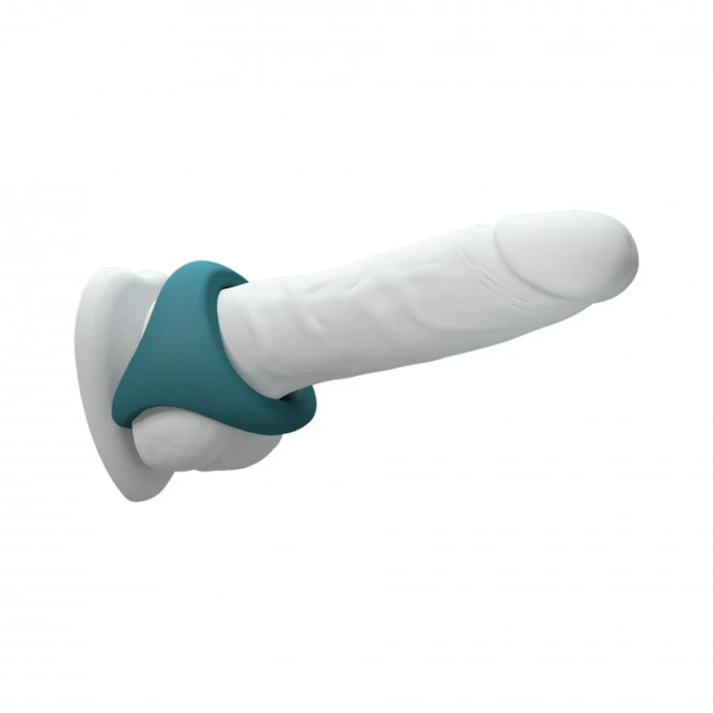 Love to Love Flux Ring Silicone Cock & Ball Ring Teal Me