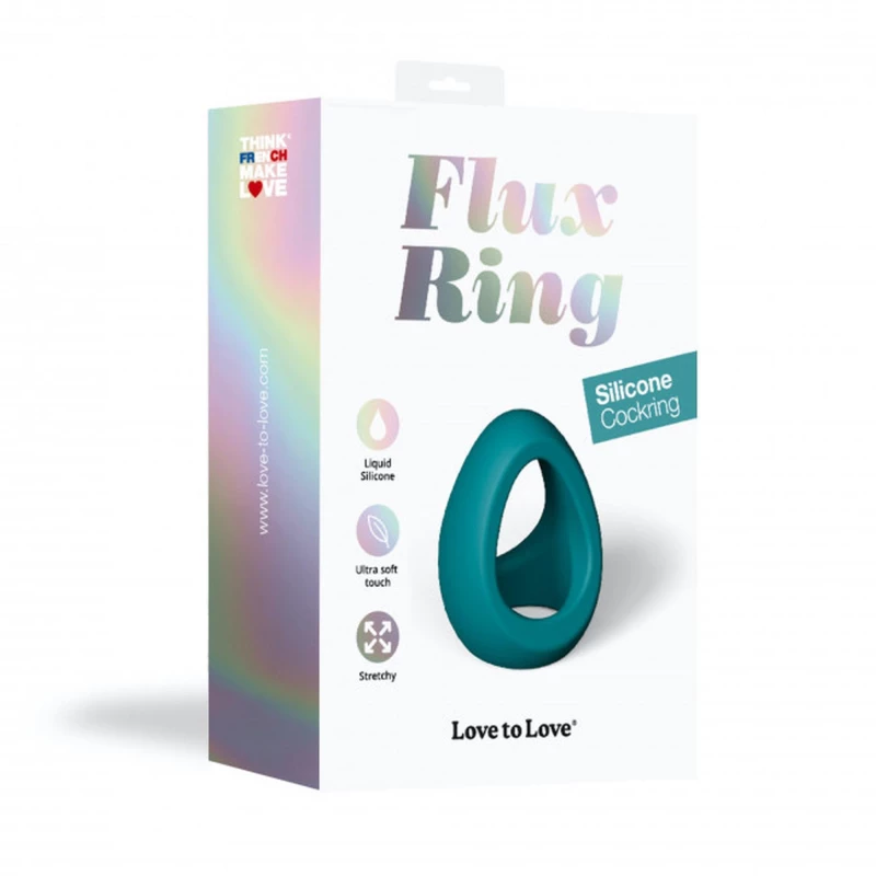 Love to Love Flux Ring Silicone Cock & Ball Ring Teal Me
