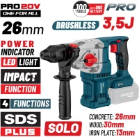 BORMANN Πνευματικό Σκαπτικό Μπαταρίας SDS-PLUS Brushless 20V 3.5J SOLO (BBP5315)