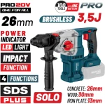 BORMANN Πνευματικό Σκαπτικό Μπαταρίας SDS-PLUS Brushless 20V 3.5J SOLO (BBP5315)