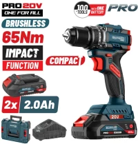 BORMANN Δραπανοκατσάβιδο Κρουστικό Compact Brushless Μπαταρίας 20V 2x2ah (BBP5401X22CA)