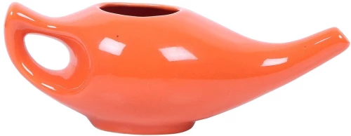 Κεραμικό Jala Neti Pot Orange + 25g Αλάτι Ιμαλαΐων, 23x7cm, 200ml