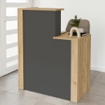 Γραφείο υποδοχής - reception Enter  χρώμα sepet oak - ανθρακί 86,9x40x110,3εκ.