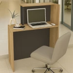 Γραφείο υποδοχής - reception Enter  χρώμα sepet oak - ανθρακί 86,9x40x110,3εκ.