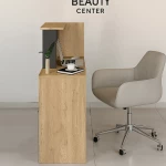 Γραφείο υποδοχής - reception Enter  χρώμα sepet oak - ανθρακί 86,9x40x110,3εκ.