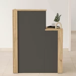 Γραφείο υποδοχής - reception Enter  χρώμα sepet oak - ανθρακί 86,9x40x110,3εκ.