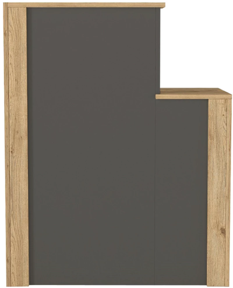 Γραφείο υποδοχής - reception Enter  χρώμα sepet oak - ανθρακί 86,9x40x110,3εκ.