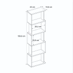 Βιβλιοθήκη Alvina  χρώμα μαύρο 45x19,6x158,8εκ.