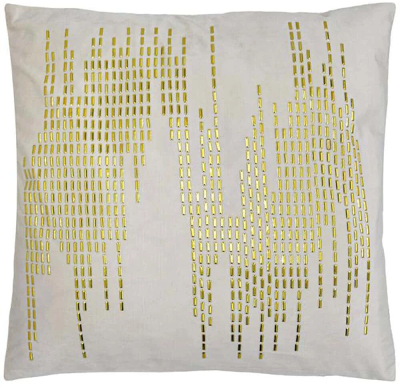 Μαξιλάρι Διακοσμητικό (Με Γέμιση) 372-225-310 Ecru-Gold 45Χ45 Ύφασμα