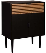 Συρταριέρα Brooklyn 271-124-077 75x37x75cm Black-Natural