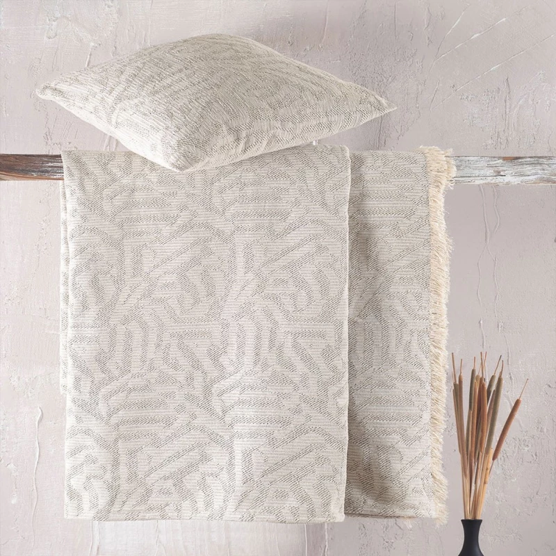 Ριχτάρι Melie Ecru Ρυθμός Τετραθέσιο 180x330cm Chenille,Βαμβάκι,Polyester