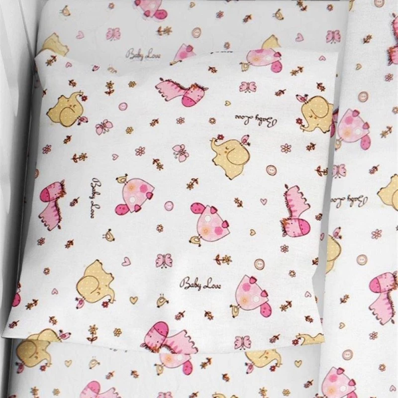 Μαξιλαροθήκη Παιδική Elephant 072 White-Pink DimCol 35X45 100% Βαμβακερή Φανέλα