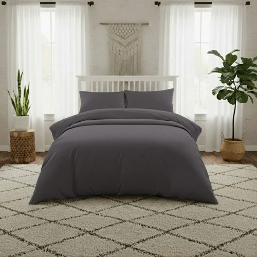 Σεντόνι Lavish Satin Με Λάστιχο Dark Grey Melinen King Size 180x235cm 100% Βαμβακοσατέν