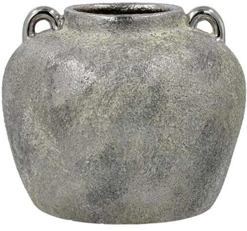 Βάζο 0024-125-167 20x17cm Silver-Grey Κεραμικό